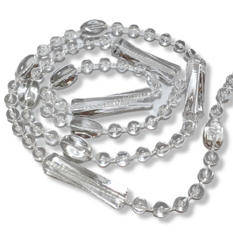 Гирлянда на нитке с пластиковых бусин 5-8 мм 1 м Белый Прозрачный