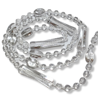 Гирлянда на нитке с пластиковых бусин 5-8 мм 1 м Белый Прозрачный