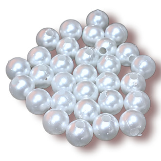 Пластиковые бусины под жемчуг Круглые Белый 6 мм 25 г (пр.240 шт.)_ABS-06H-WK15