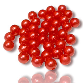 Пластиковые бусины под жемчуг Круглые Красный 8 мм25 г (+-100 шт.)_ABS-08H-BMC