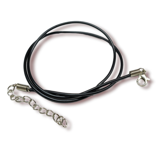 Шнурок на шею каучук 2 мм 45 см.