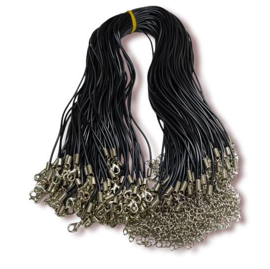 Шнурок на шею каучук 2 мм 45 см.