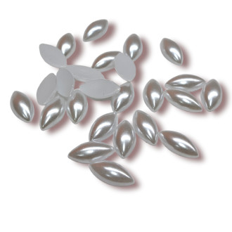 Полубусины с перламутром Лодочки 25 г 4х8 мм Белый +-750 шт.