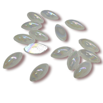 Полубусины Лодочки 25 г 6х12 мм Белый перламутровый АВ +-220 шт.