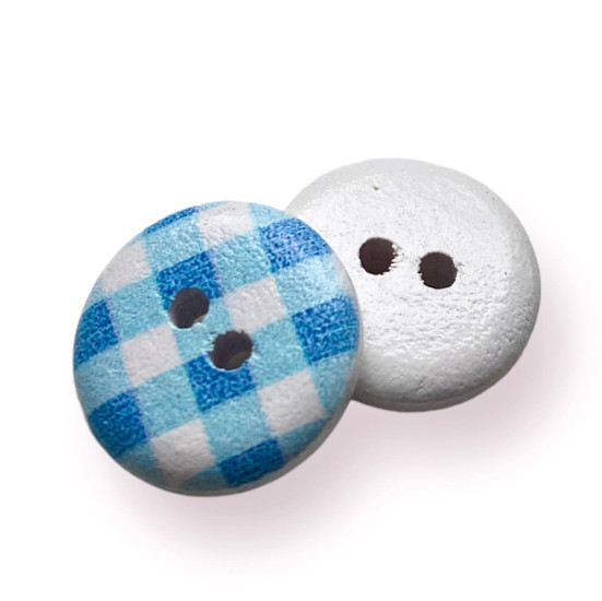 Пуговицы деревянные с разнообразным принтом круглые 15 мм 30 шт. Разноцветный