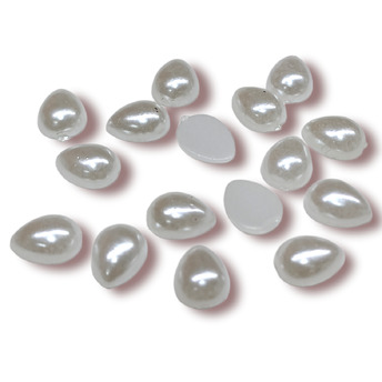 Полубусины с перламутром Капля 25 г 6х8 мм Белый +-300 шт.