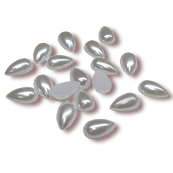 Полубусины с перламутром Капля 25 г 6х10 мм Белый +-260 шт.