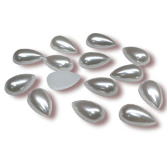 Полубусины с перламутром Капля 25 г 8х12 мм Белый +-115 шт.