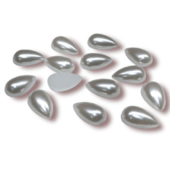 Полубусины с перламутром Капля 25 г 8х12 мм Белый +-115 шт.