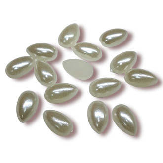 Полубусины с перламутром Капля 6х10 мм 25 г +-260 шт. Кремовый