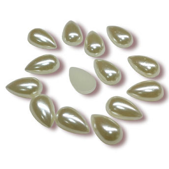Полубусины с перламутром Капля 25 г 8х12 мм Кремовый +-125 шт.