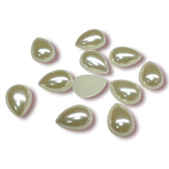 Полубусины с перламутром Капля 25 г 10х14 мм Кремовий +-80 шт.