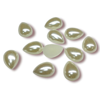 Полубусины с перламутром Капля 25 г 10х14 мм Кремовий +-80 шт.
