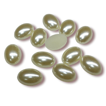 Полубусины с перламутром Овал 25 г 10х14 мм Кремовый +-75 шт.