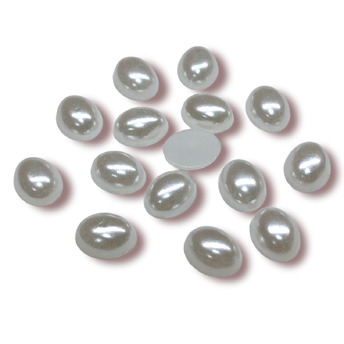 Полубусины с перламутром Овал 25 г 8х10 мм Белый +-145 шт.