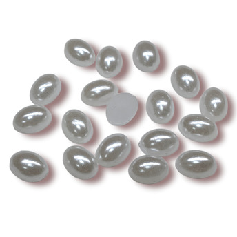 Полубусины с перламутром Овал 25 г 6х8 мм Белый +-260 шт.