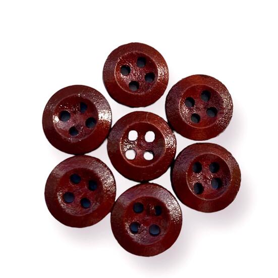 Пуговицы деревянные круглые 4 отверстия 10 мм 40 шт. Коричневый