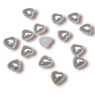Полубусины Сердце 25 г 6х6 мм Белый +-600 шт.