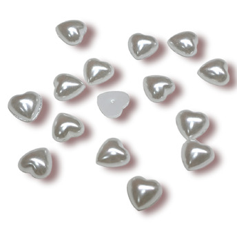 Полубусины Сердце 25 г 6х6 мм Белый +-600 шт.