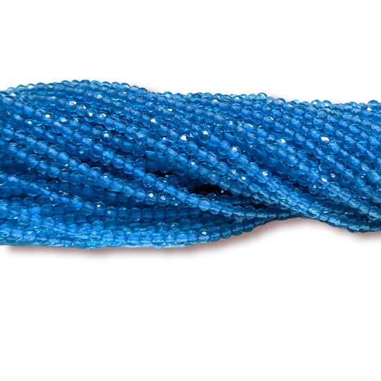 Бусины Шпинель огранка круглая 2 мм Ø 0,5 мм 200 шт. нить 37 см Голубой 19