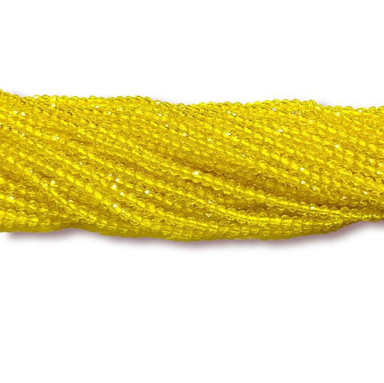 Бусины Шпинель огранка круглая 2 мм Ø 0,5 мм 200 шт. нить 37 см Желтый 27