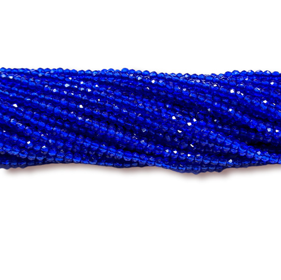 Бусины Шпинель огранка круглая 2 мм Ø 0,5 мм 200 шт. нить 37 см Синий 7