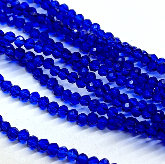 Бусины Swarovski огранка рондель 2,5х2 мм Ø 0,5 мм 170 шт. Синий 034_034 2,5х2