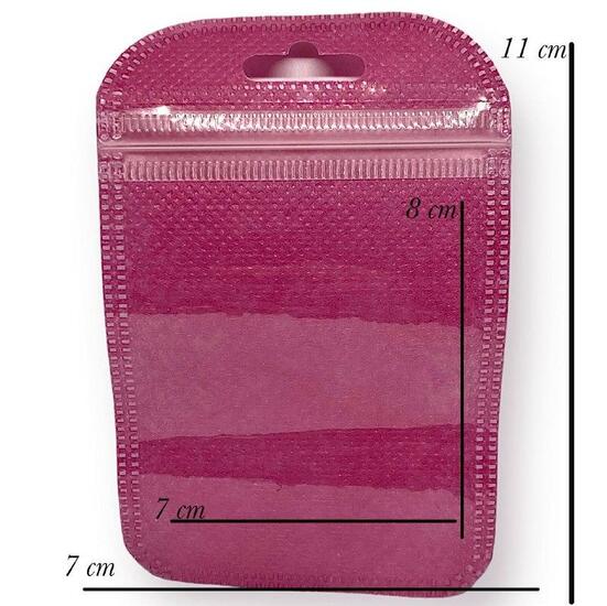 Пакет Zip- lock для изделий, Полупрозрачный, цвет розовый, размер 7х11 см, в уп. +-50 шт