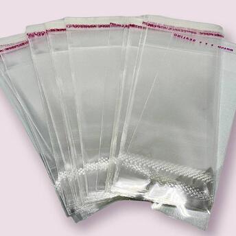 Пакет на липкой ленте для изделий, Прозрачный, размер 6х15см, в уп. +-100 шт.