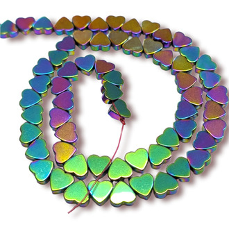 Бусины Сердце Гематит 6х2 мм Рондель Боковое отверстие. Разноцветный 40 см