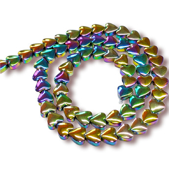 Бусины Сердце Гематит 6х3 мм Рондель Разноцветный 40 см