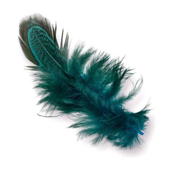 Куриные перья 4-8 см 10 шт. Синий_ПДД019С