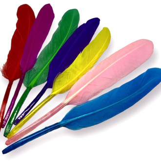 Перья куриные 10-15 см 25 шт. Яркий микс_ПДД 048М