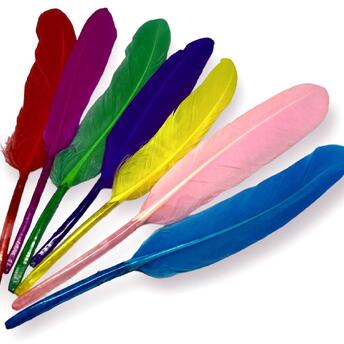 Перья куриные 10-15 см 25 шт. Яркий микс_ПДД 048М
