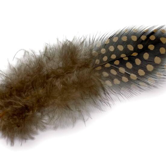 Перья цесарки 5-11 см 10 шт. Коричневый_ПД8 024К