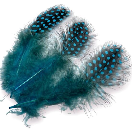 Перья цесарки 5-11 см 10 шт. Голубой_ПД8 024Г