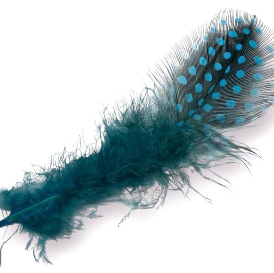 Перья цесарки 5-11 см 10 шт. Голубой_ПД8 024Г