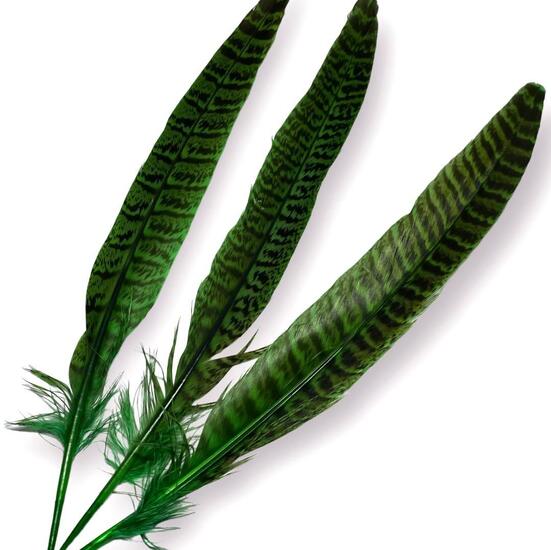 Перья горной куропатки 22-26 см 1 шт. Зеленый_ПДД 0213З
