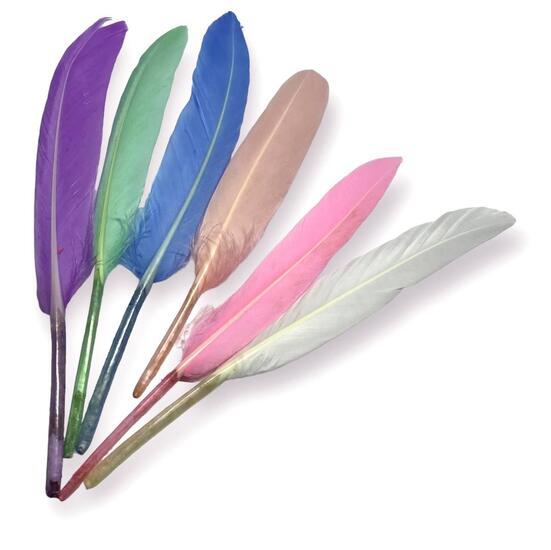Перья куриные 10-15 см 25 шт. Микс цветов_ПДД 048М