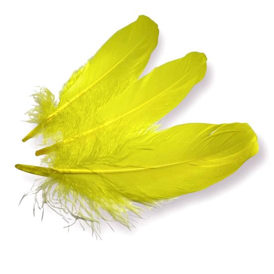 Перья гусиные 15-20 см 25 шт. Желтый_ПДД 011Ж