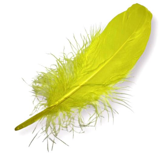 Перья гусиные 15-20 см 25 шт. Желтый_ПДД 011Ж