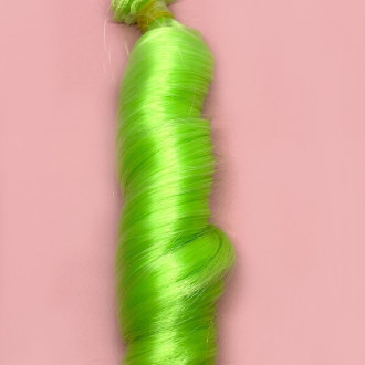 Волосся для ляльок термостійке римського типу салатовий(№64) довжина 15 см