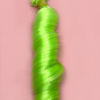 Волосы для кукол термостойкие римского типа салатовый (№64) длина 15 см