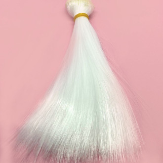 Волосы для кукол термостойкие прямые Белый (№1) длина 15 см