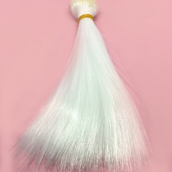 Волосы для кукол термостойкие прямые Белый (№1) длина 15 см