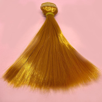 Волосы для кукол термостойкие прямые Рыжий (№16) длина 15 см