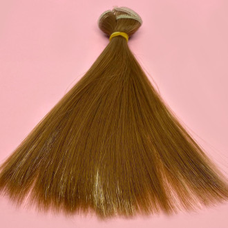 Волосы для кукол термостойкие прямые светлый Каштан (№12) длина 15 см