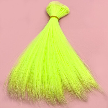 Волосы для кукол термостойкие прямые Ярко салатовый (№40) длина 15 см