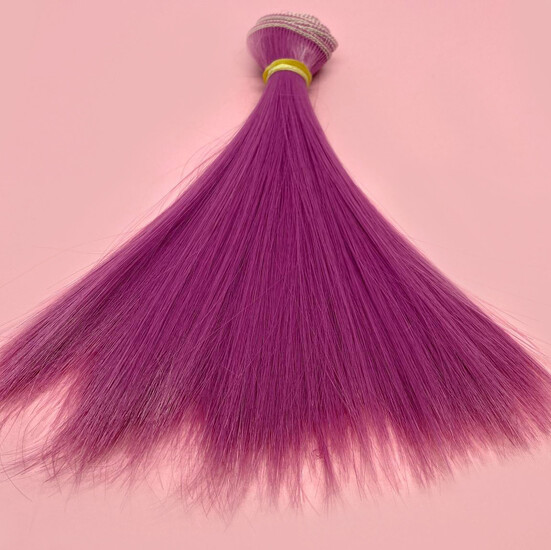 Волосы для кукол термостойкие прямые Фуксия (№39) длина 15 см