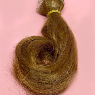 Волосы для кукол Kerr Ye Luoli прямые каре Светлый Каштан (№ 12) длина 15 см